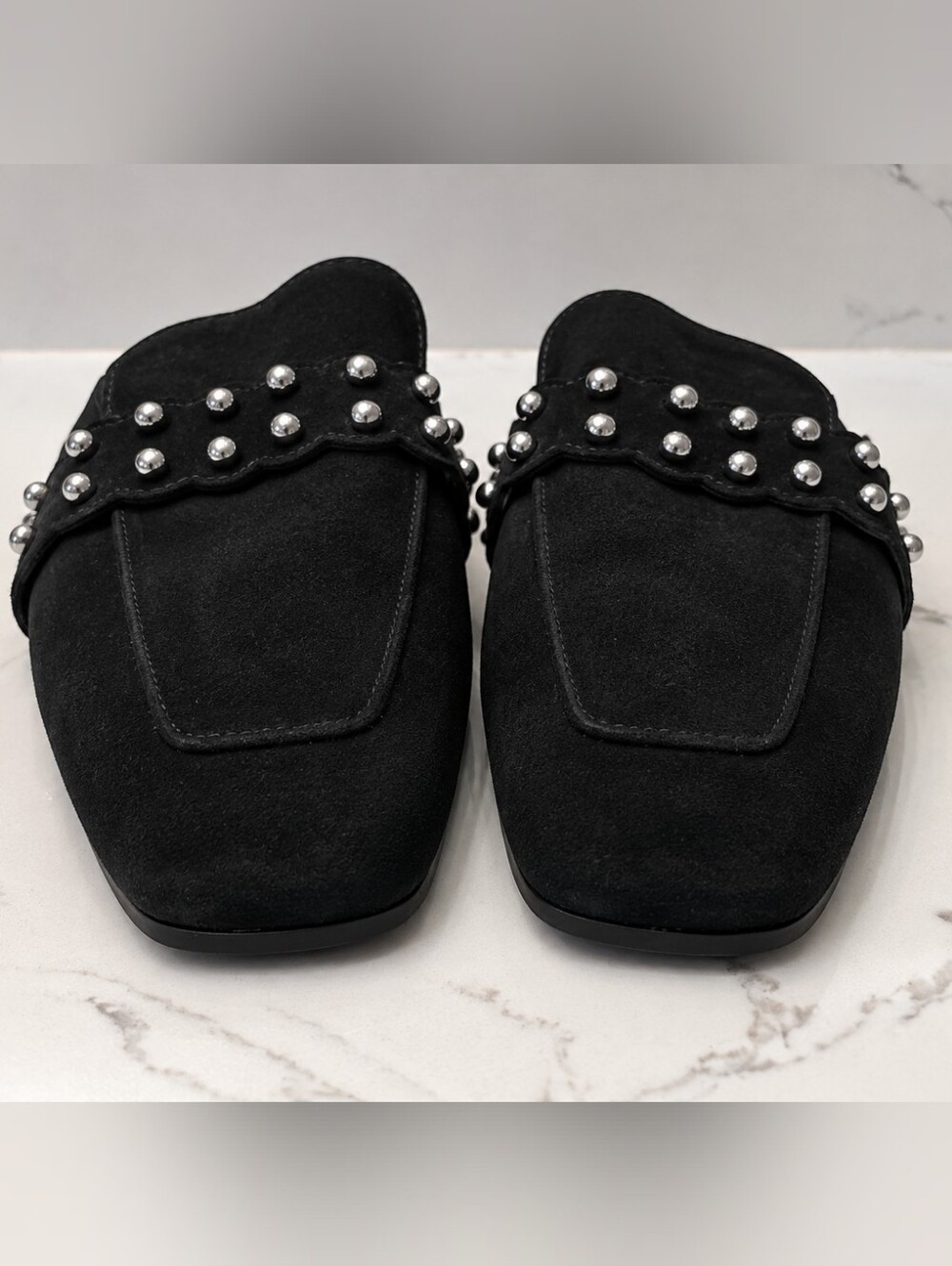 Stuart Weitzman Superstud Suede Mules in black US5.5 - Picture 3 of 10